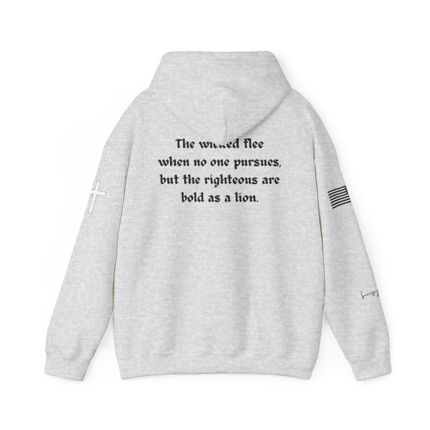 Proverbs 28:1, Hoodie, Unisex Heavy Blend Sweatshirt