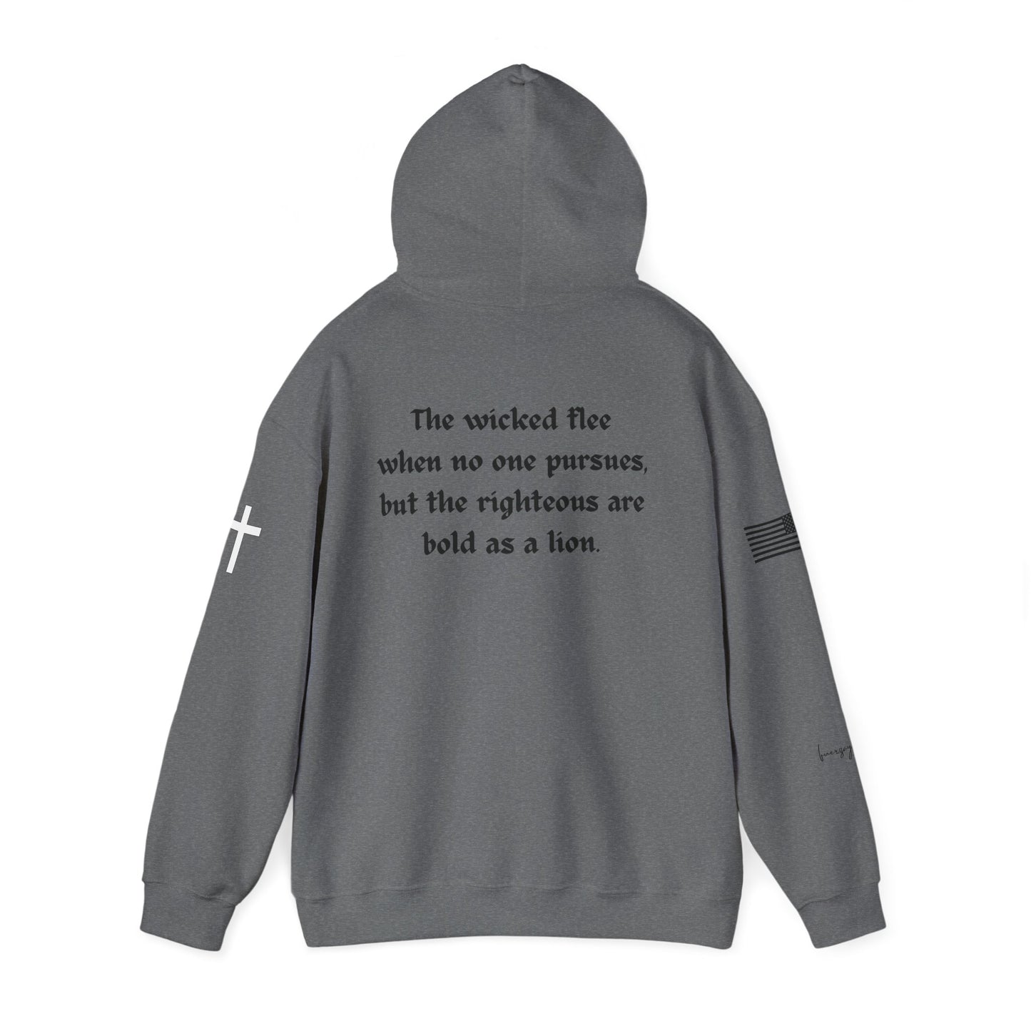 Proverbs 28:1, Hoodie, Unisex Heavy Blend Sweatshirt