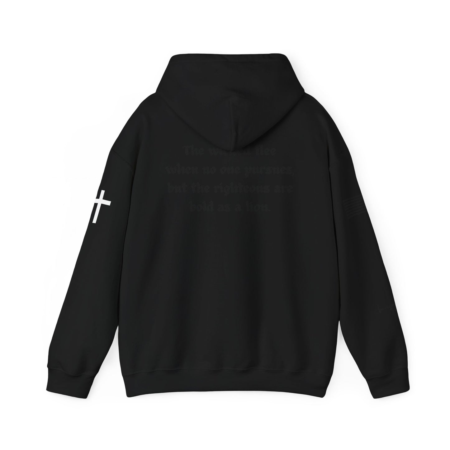 Proverbs 28:1, Hoodie, Unisex Heavy Blend Sweatshirt