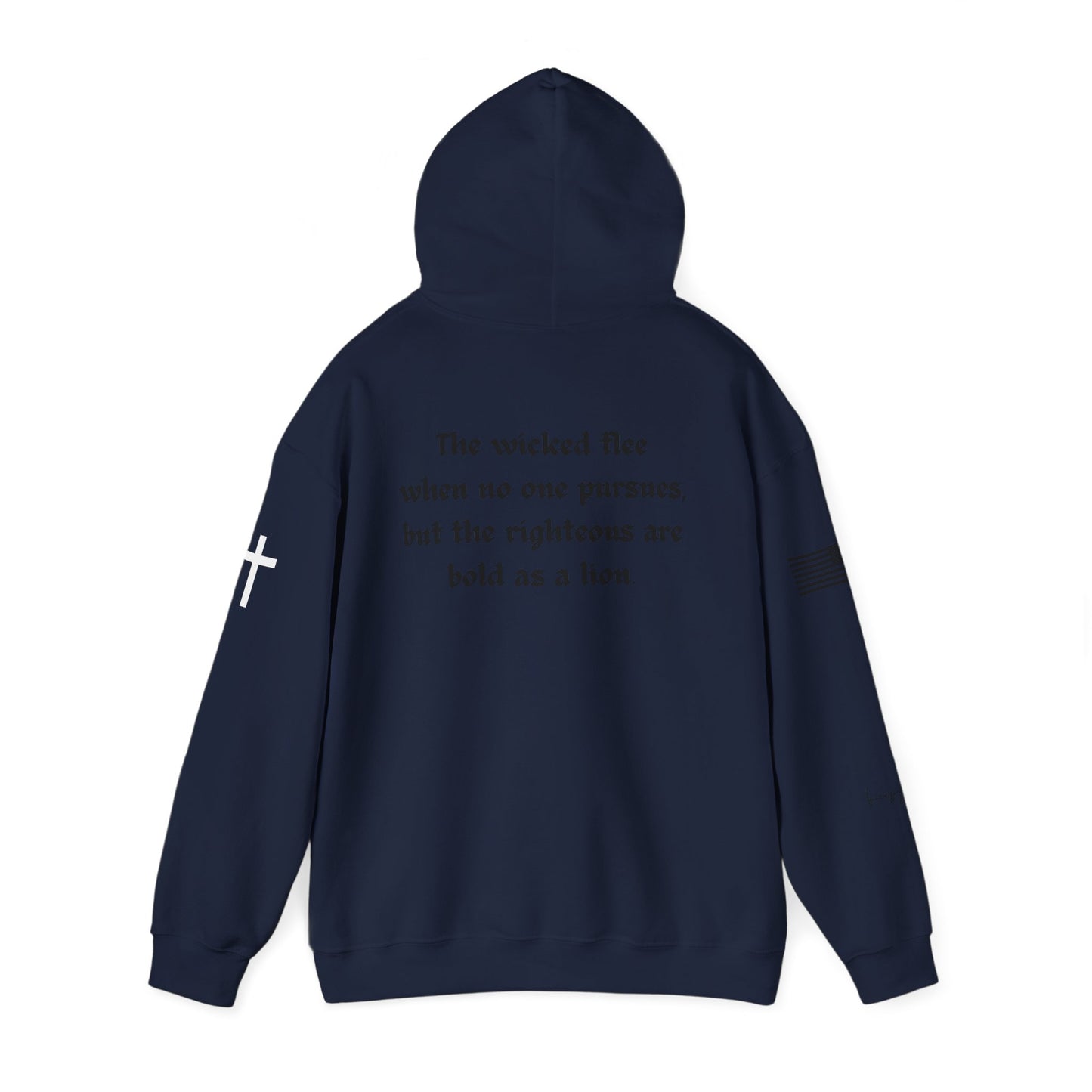 Proverbs 28:1, Hoodie, Unisex Heavy Blend Sweatshirt