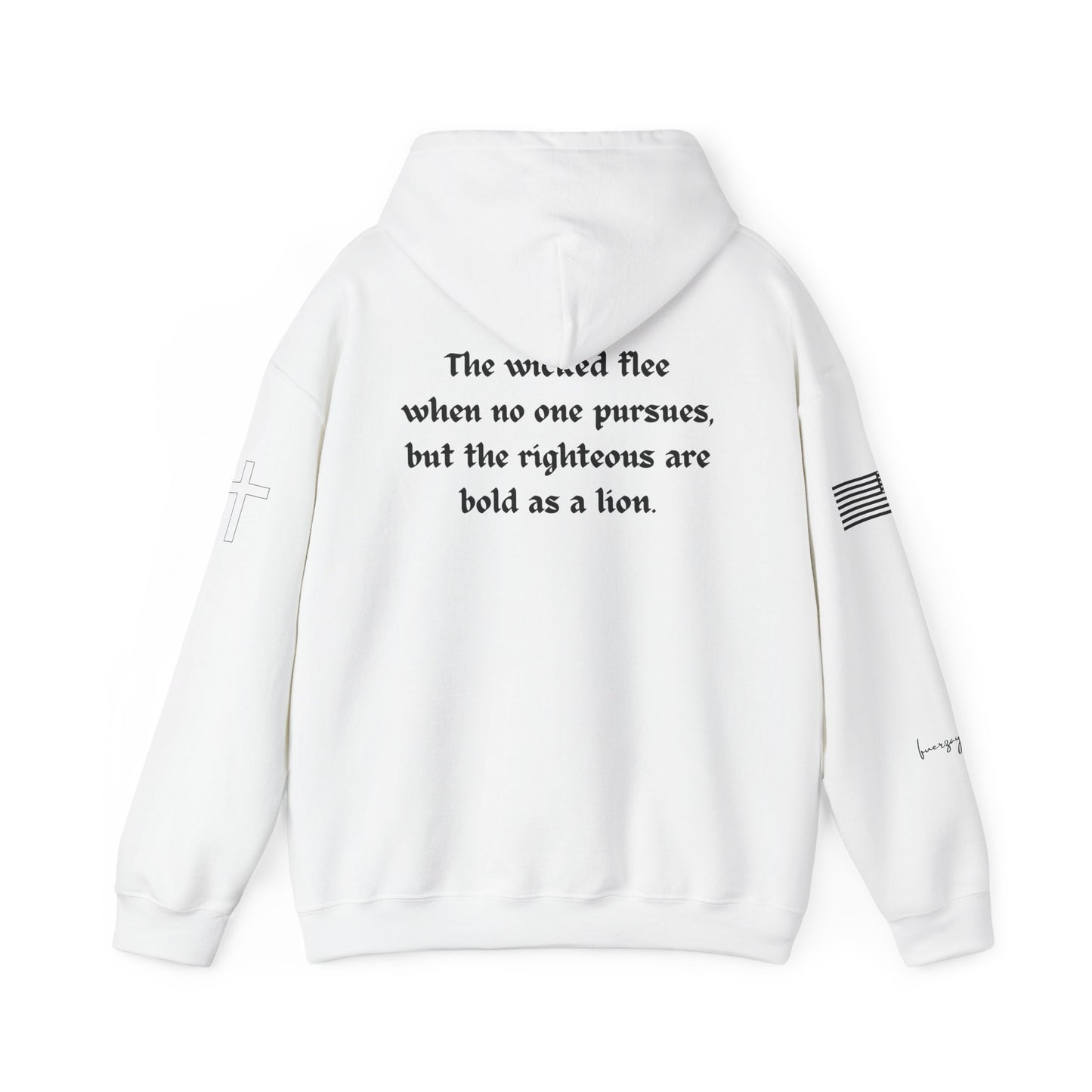Proverbs 28:1, Hoodie, Unisex Heavy Blend Sweatshirt