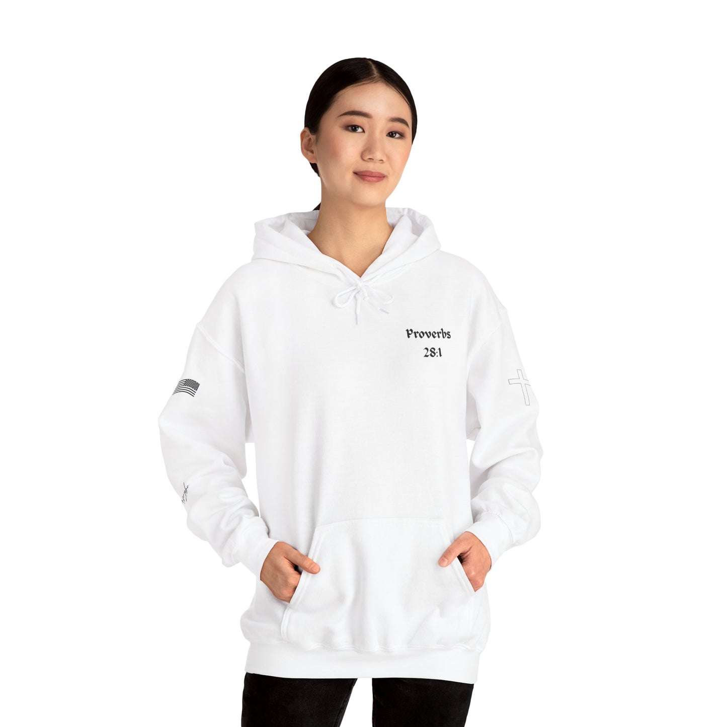 Proverbs 28:1, Hoodie, Unisex Heavy Blend Sweatshirt