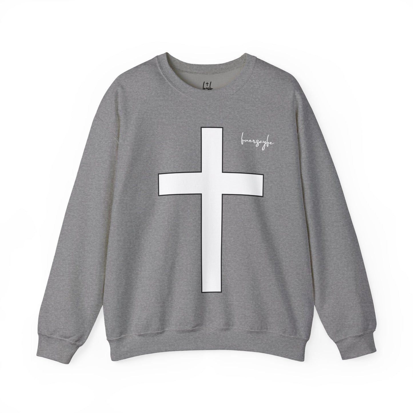 White Large Cross, Faith and Freedom, Crewneck Sweatshirt