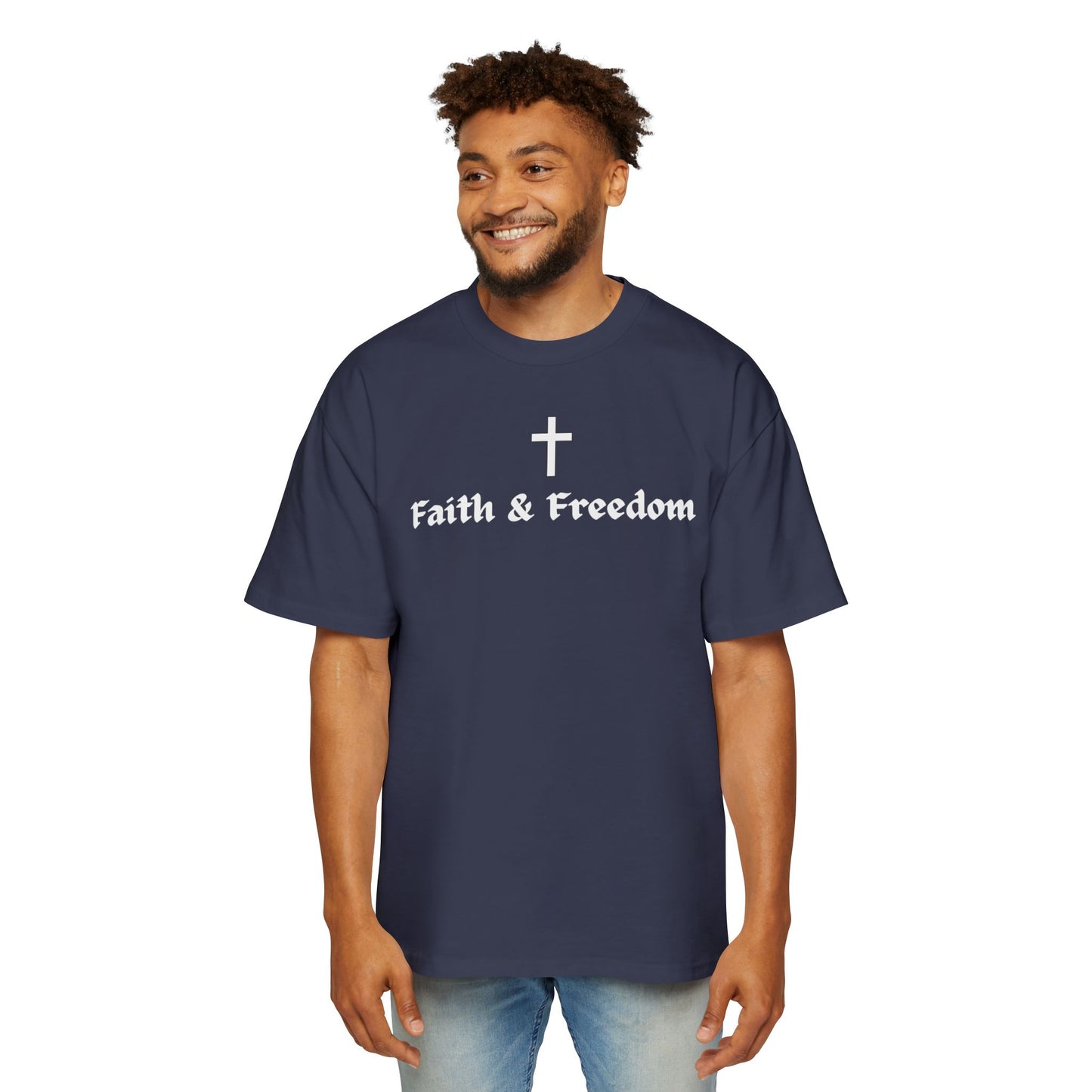Copy of Jesus Christ fuerzayfe, Men's Heavy Oversized Tee with Cross Design - Comfortable Streetwear, Casual Wear, Everyday Essentials, Religious Apparel, Trendy [...]