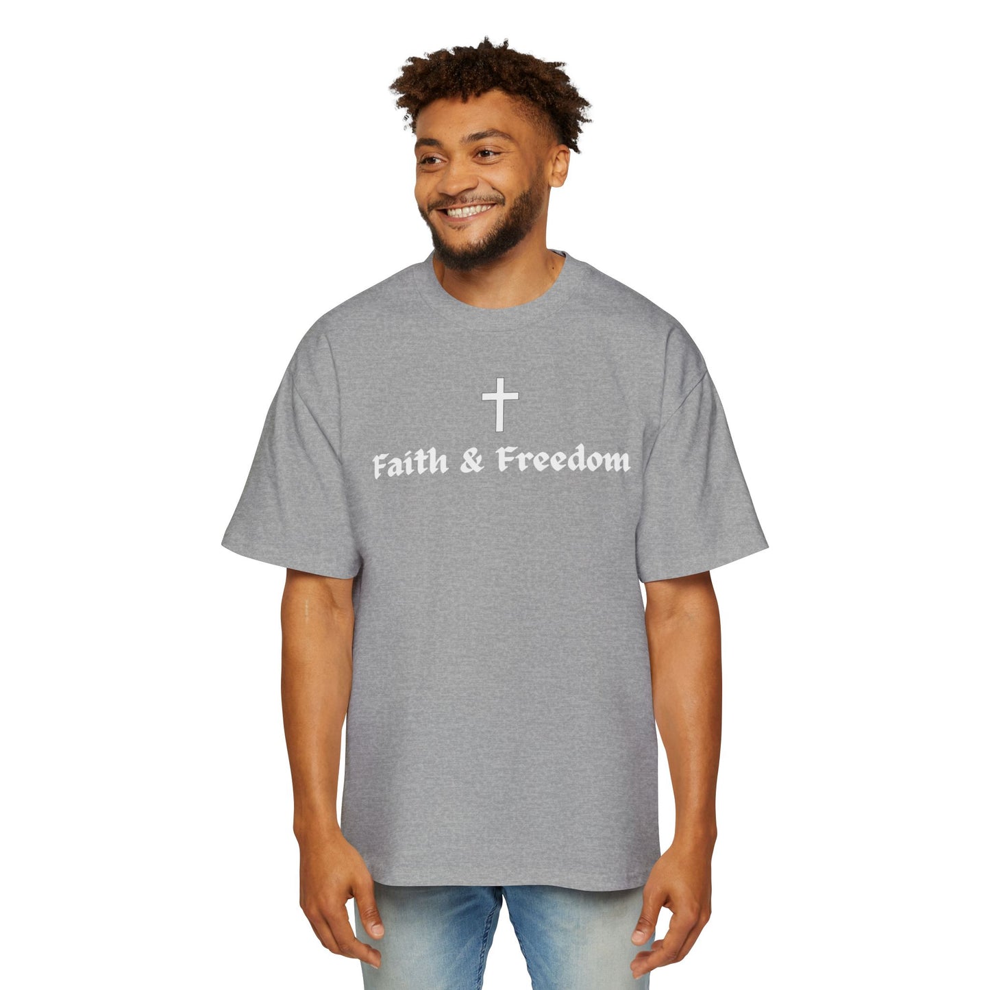 Copy of Jesus Christ fuerzayfe, Men's Heavy Oversized Tee with Cross Design - Comfortable Streetwear, Casual Wear, Everyday Essentials, Religious Apparel, Trendy [...]