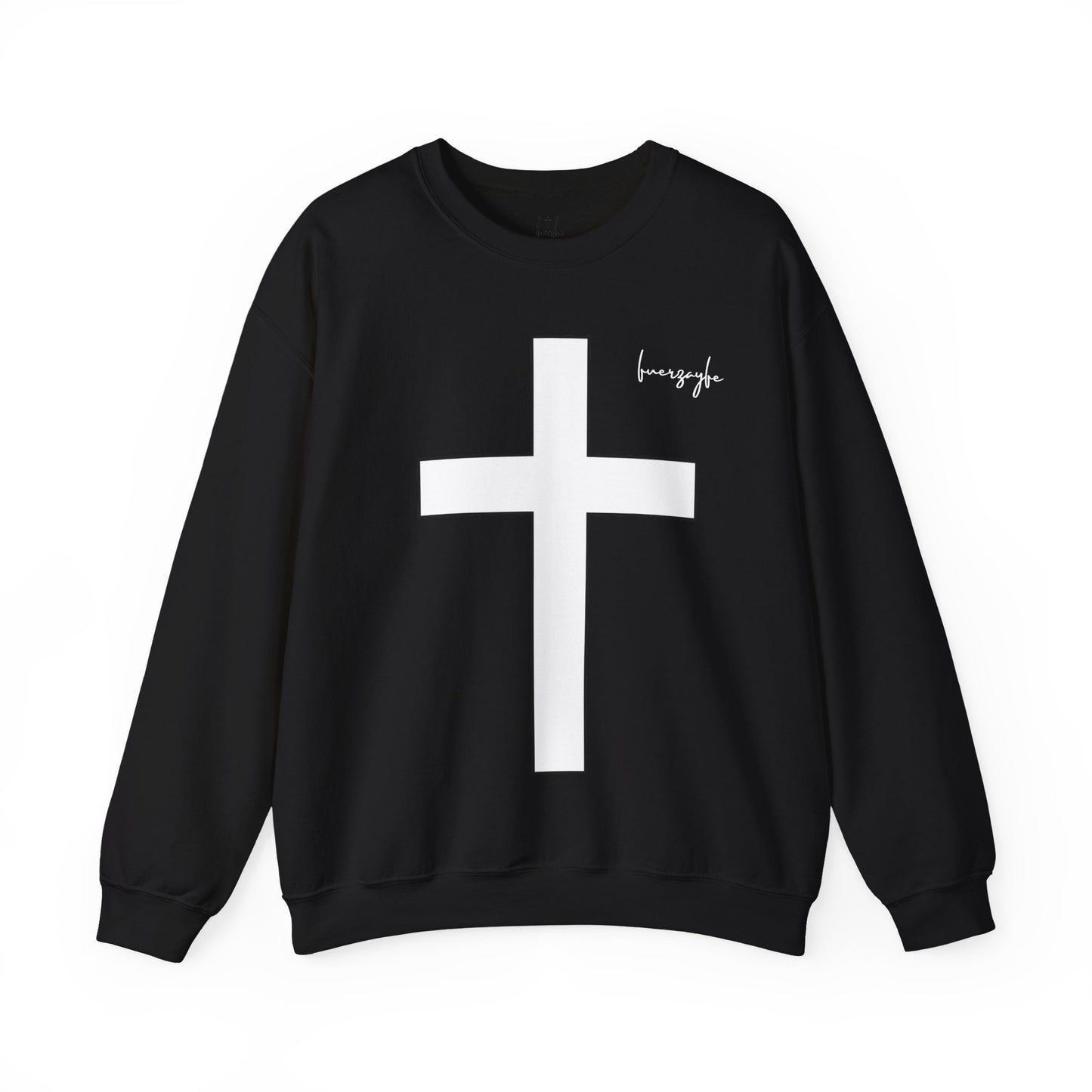 White Large Cross, Faith and Freedom, Crewneck Sweatshirt