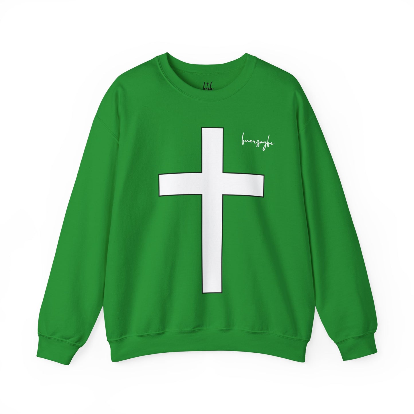 White Large Cross, Faith and Freedom, Crewneck Sweatshirt