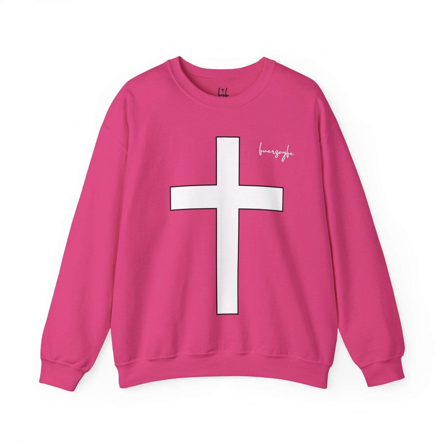 White Large Cross, Faith and Freedom, Crewneck Sweatshirt