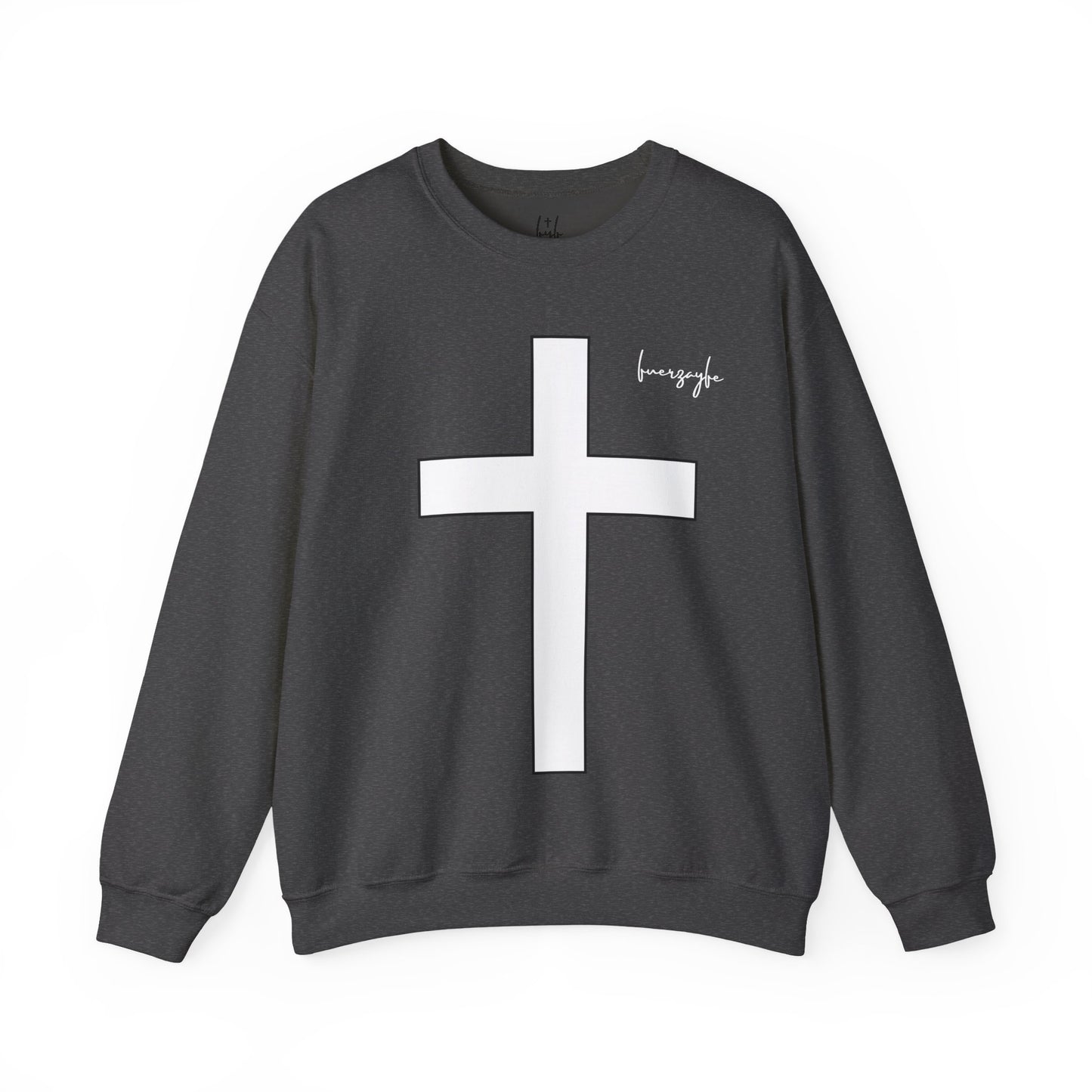 White Large Cross, Faith and Freedom, Crewneck Sweatshirt