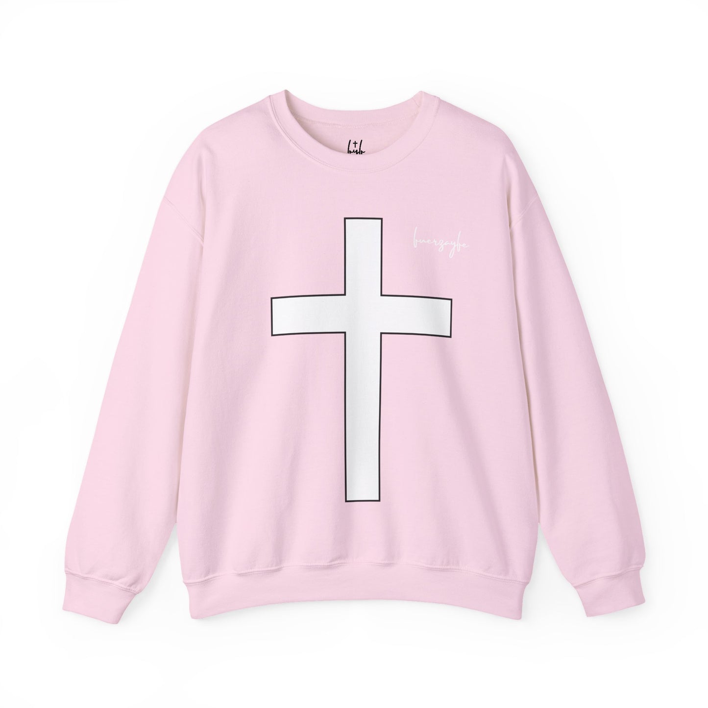 White Large Cross, Faith and Freedom, Crewneck Sweatshirt