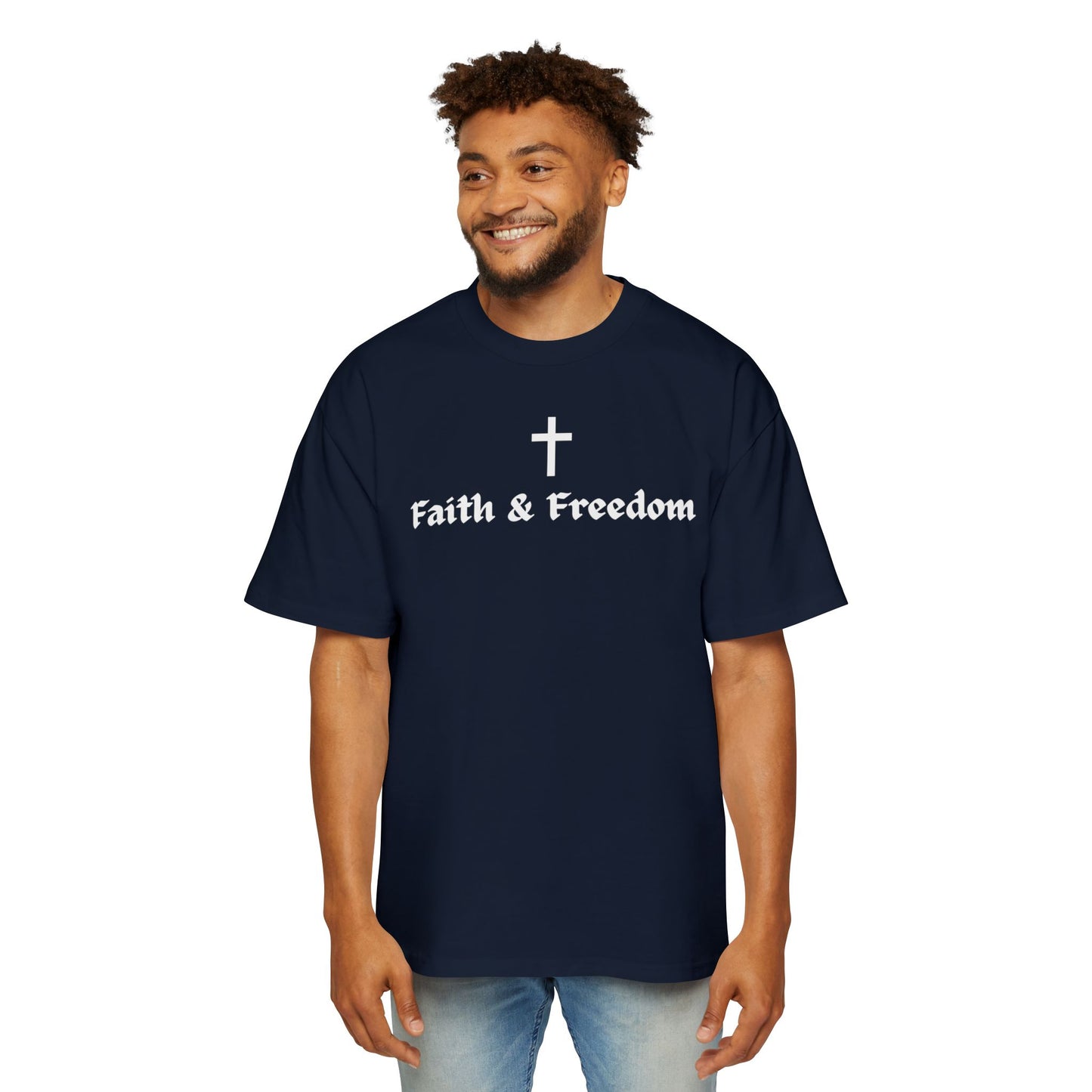 Copy of Jesus Christ fuerzayfe, Men's Heavy Oversized Tee with Cross Design - Comfortable Streetwear, Casual Wear, Everyday Essentials, Religious Apparel, Trendy [...]