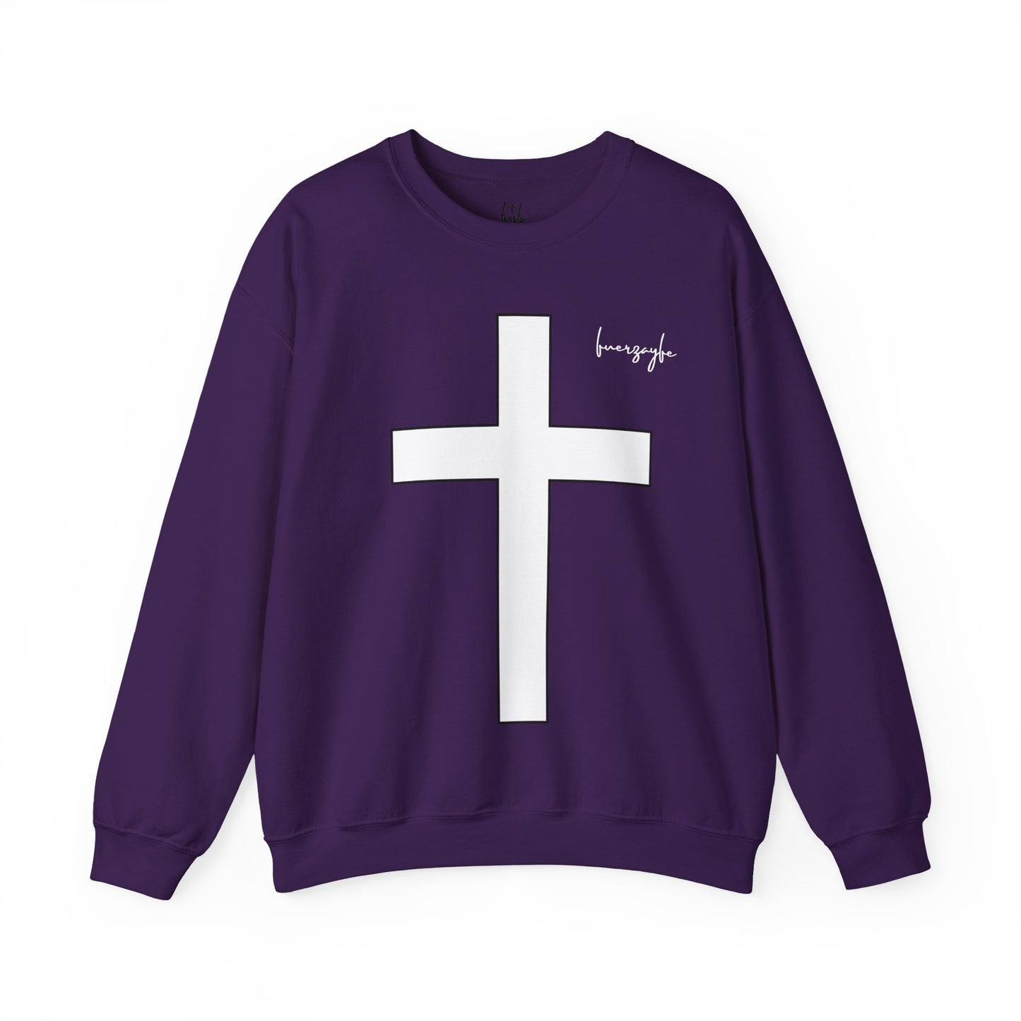White Large Cross, Faith and Freedom, Crewneck Sweatshirt