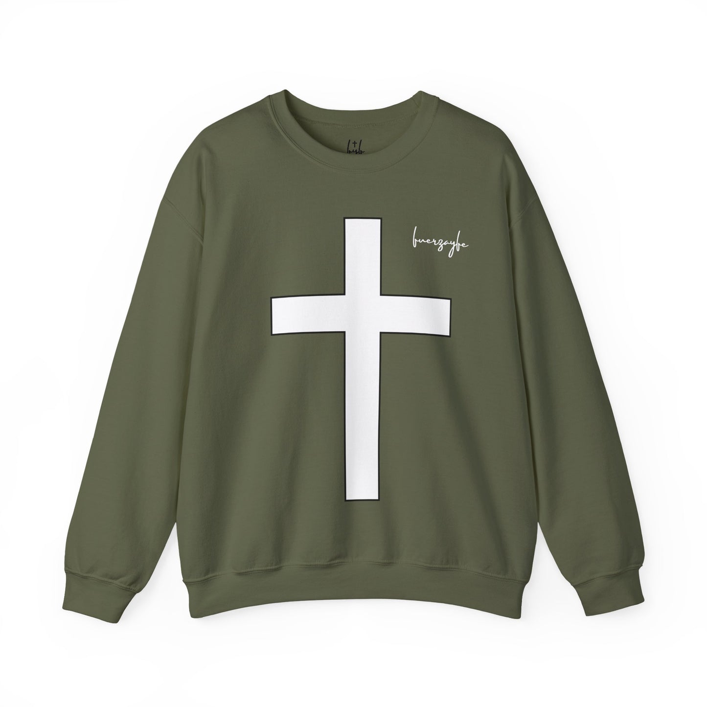 White Large Cross, Faith and Freedom, Crewneck Sweatshirt