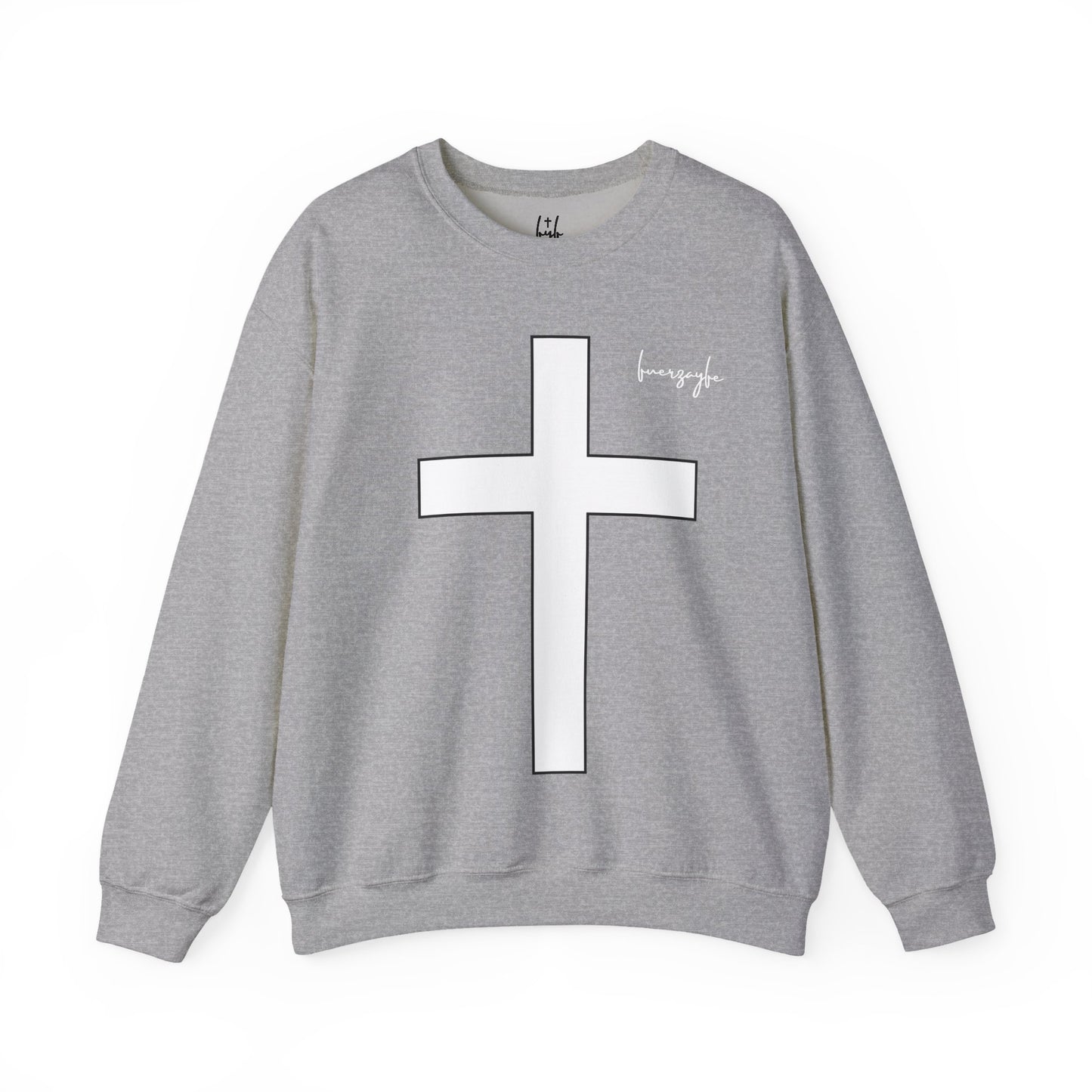 White Large Cross, Faith and Freedom, Crewneck Sweatshirt