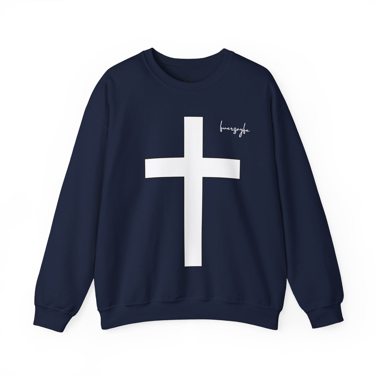 White Large Cross, Faith and Freedom, Crewneck Sweatshirt
