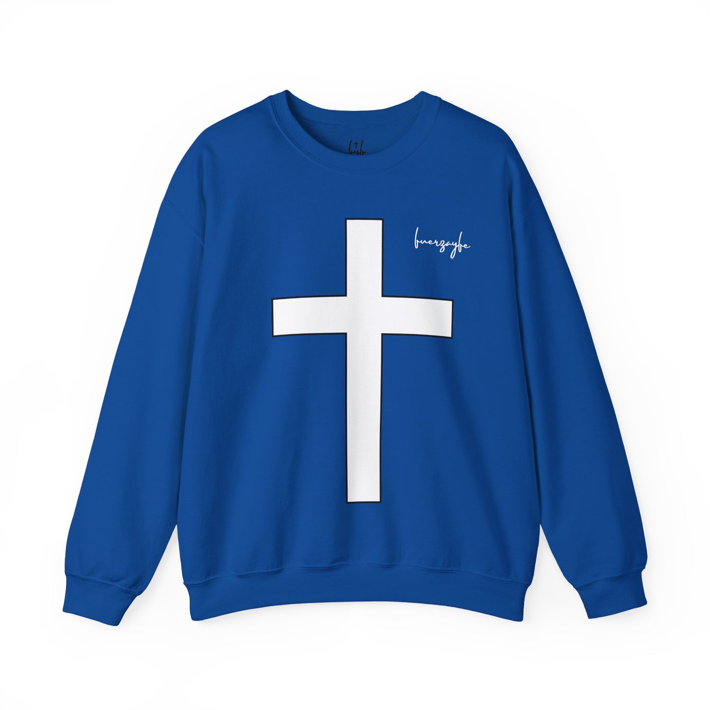 White Large Cross, Faith and Freedom, Crewneck Sweatshirt